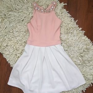 Pink and White Semiformal Dress